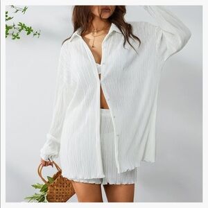 White Pleated Set
